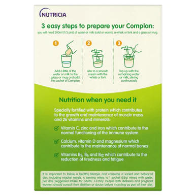 Complan Vanilla Nutritional Drink 4 x 55g Sachets - Image 2