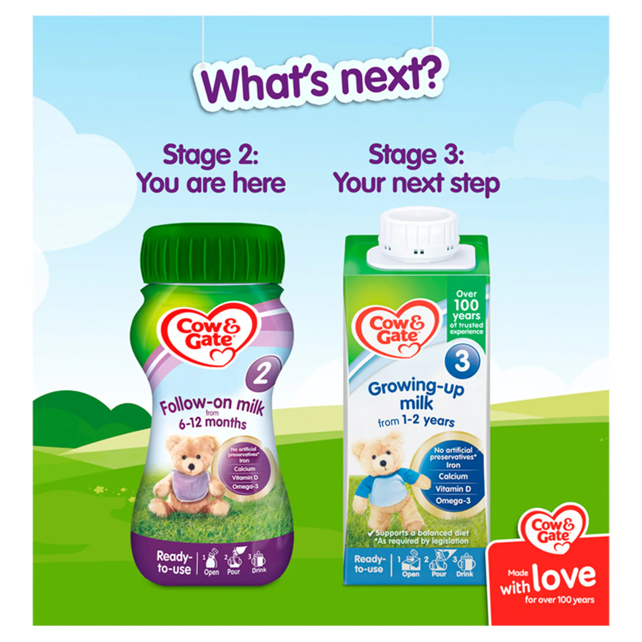 Cow & Gate 2 Follow On Baby Milk Formula Liquid 6-12 Months 200ml - Image 3