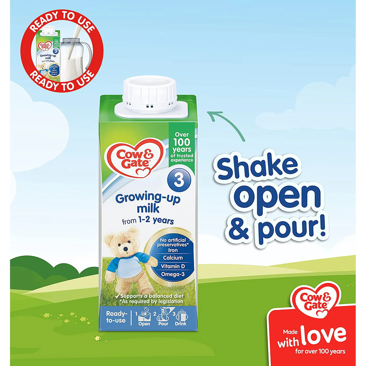 Cow & Gate 3 Toddler Milk Formula Liquid 1-3 Years 200ml - Image 3