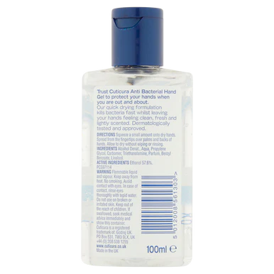 Cuticura Original Anti-Bacterial Hand Gel Crisp & Fresh 100ml - Image 2