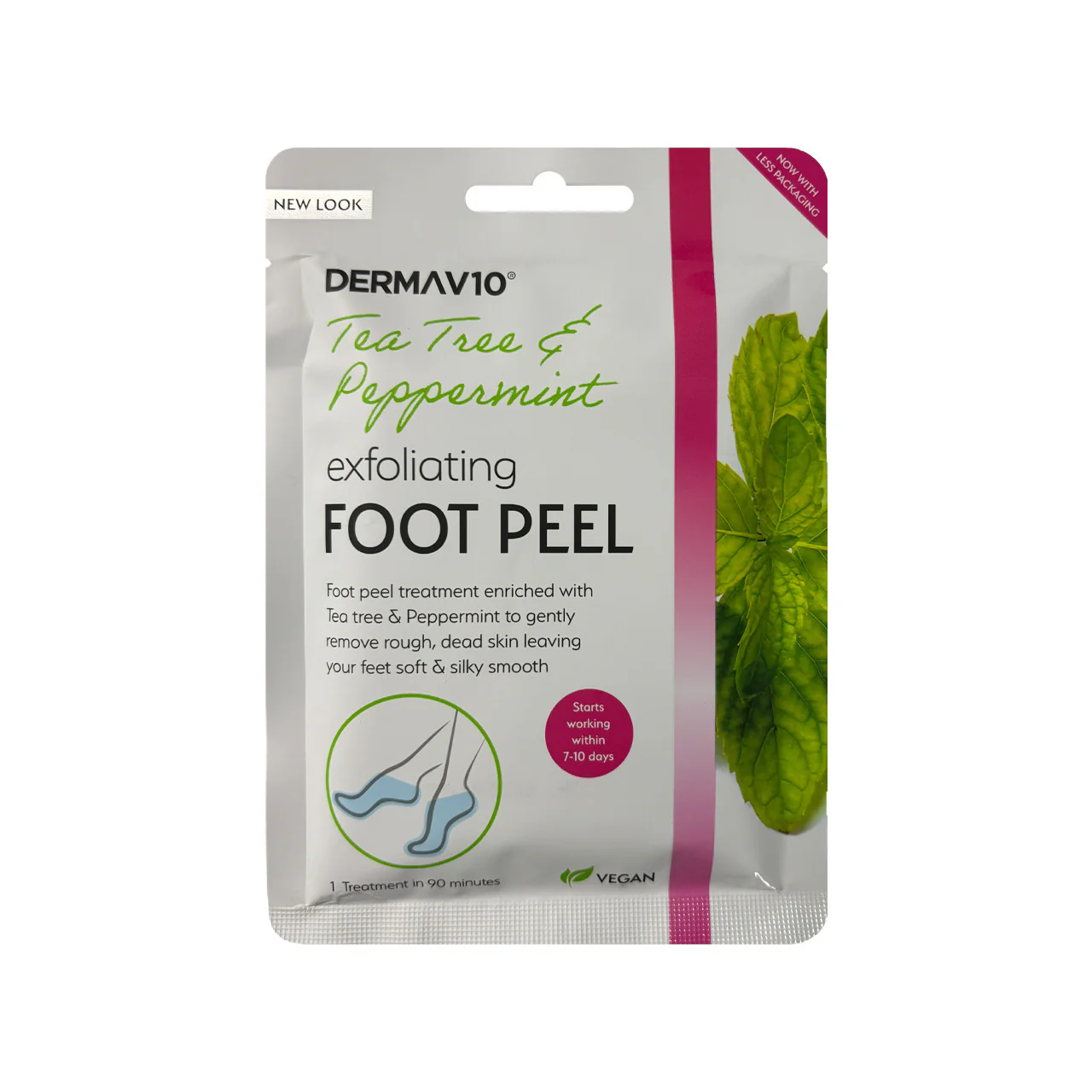 DermaV10 Foot Peel Tea Tree & Peppermint 1 Pair