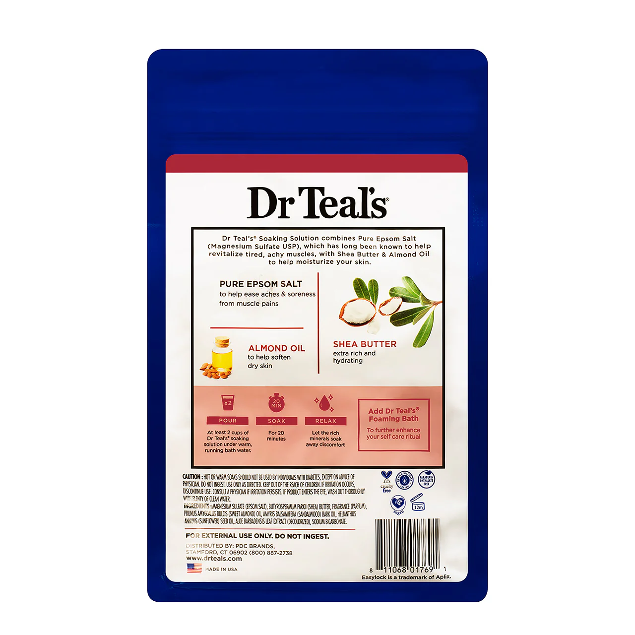 Dr Teal's Pure Epsom Salt Shea Butter & Almond Oil 1.36kg - Image 2