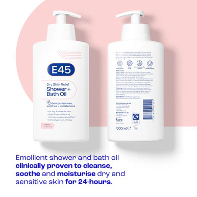 E45 Dry Skin Relief Shower and Bath Oil Wash 500ml - Image 2