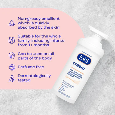 E45 Moisturiser Cream Moisturiser Pump 500g - Image 5