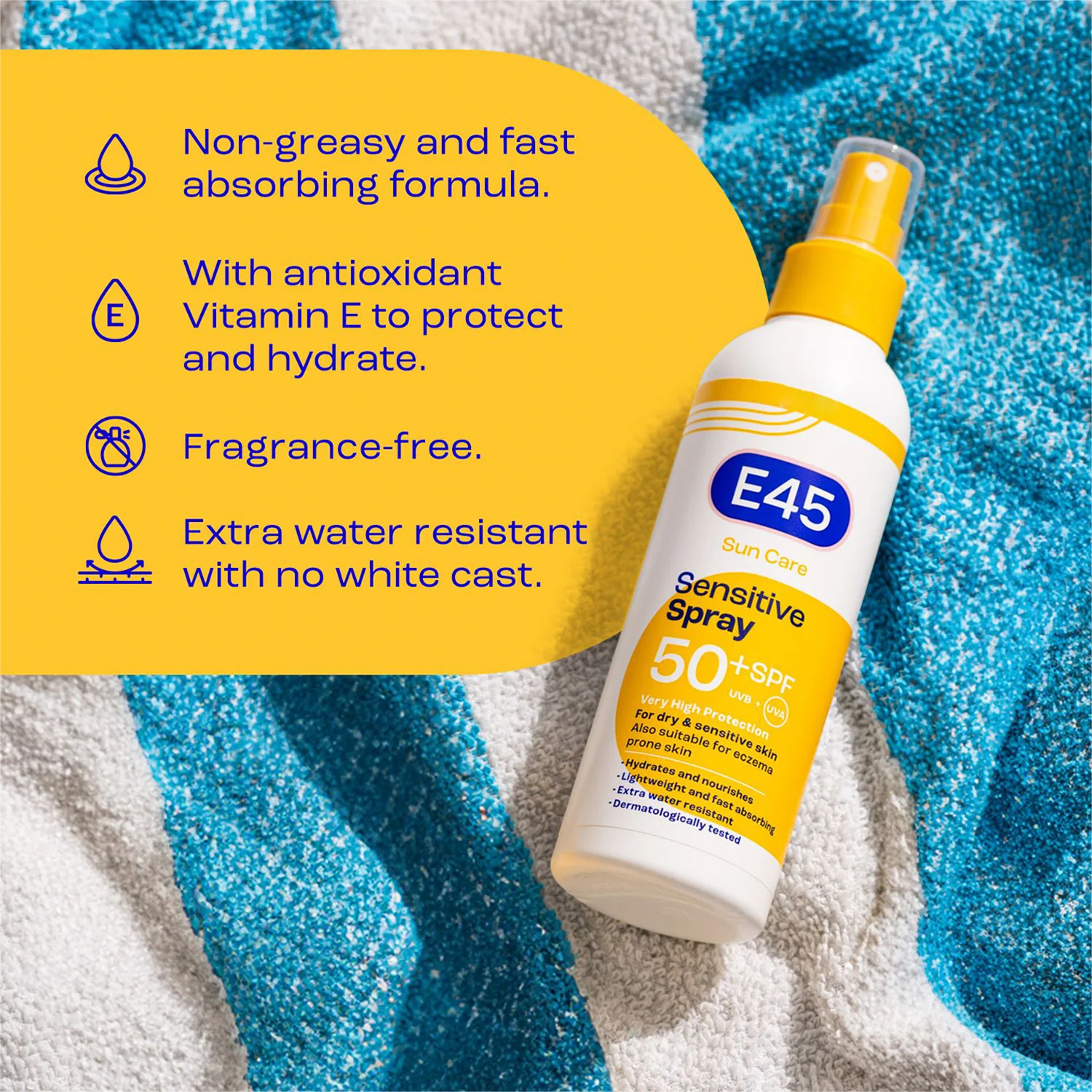 E45 Sun Care SPF50+ Sensitive Spray 180ml - Image 5