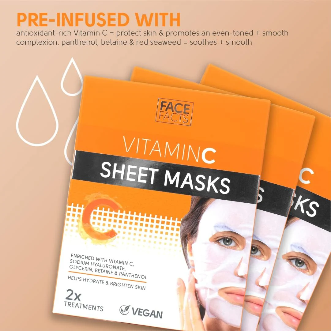 Face Facts Vitamin C Sheet Mask 20ml - Image 2