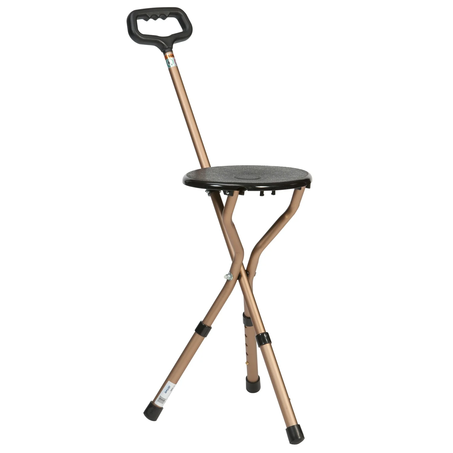 Folding Cane Seat Gold & Black
