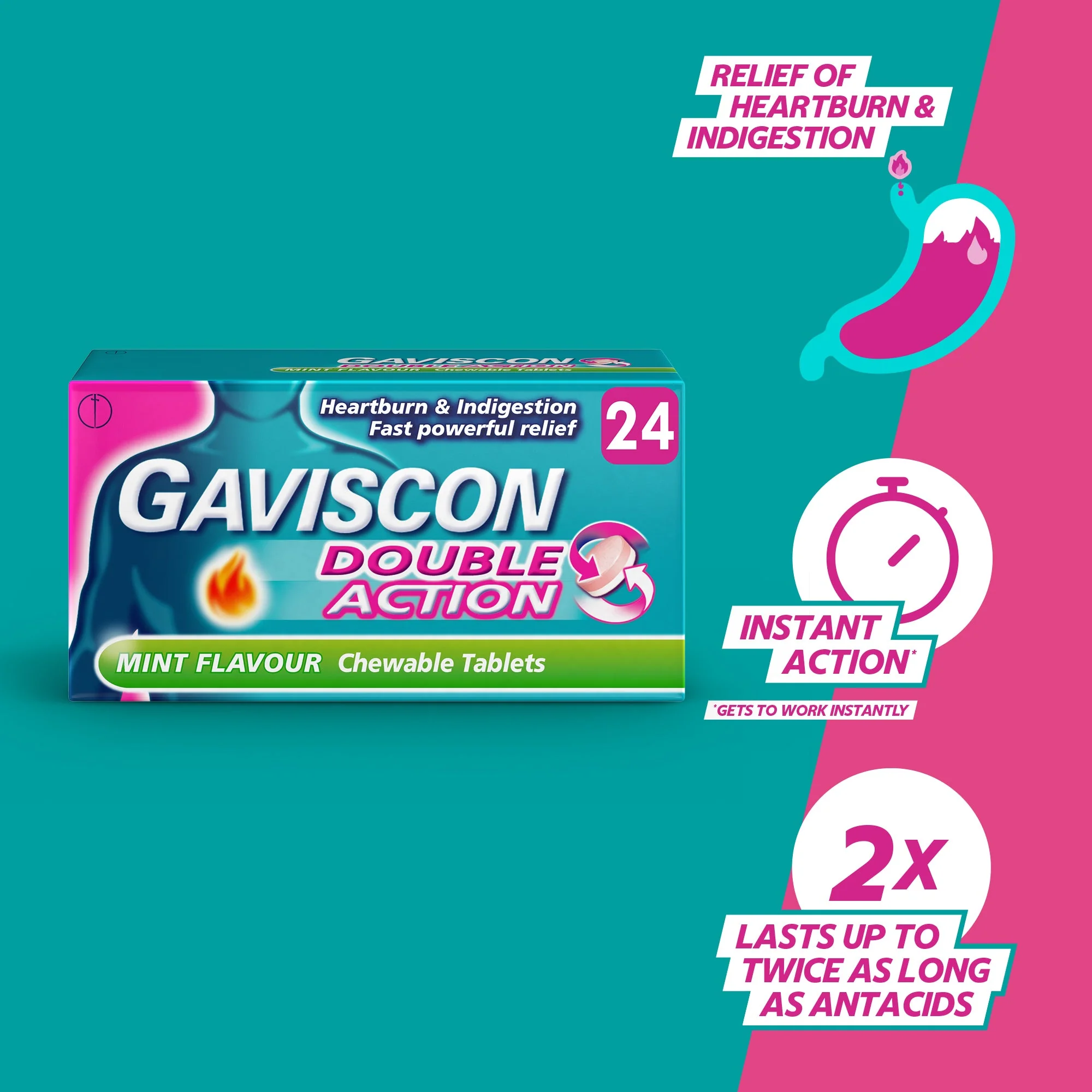 Gaviscon Double Action chewable tablets mint - Image 4