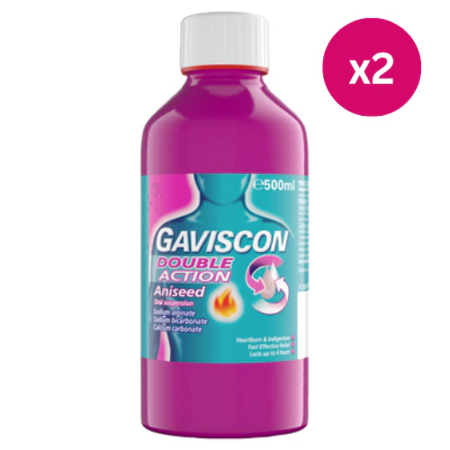 Gaviscon Double Action Liquid Aniseed 500ml x2
