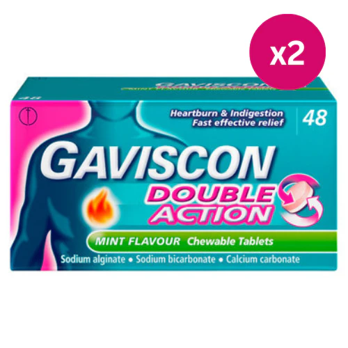 Gaviscon Double Action Mint Chewable 96 Tablets
