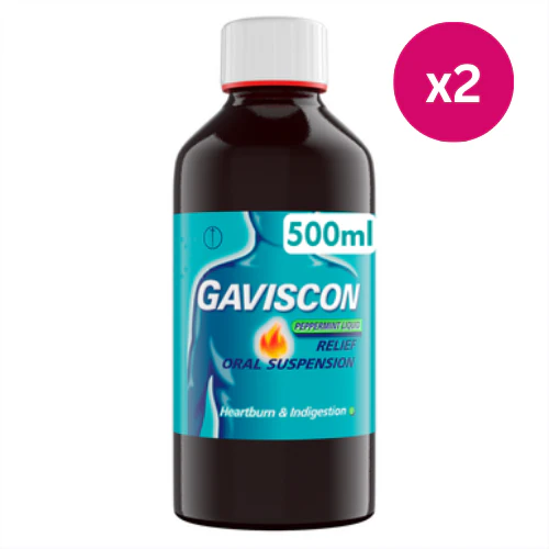 Gaviscon Liquid Peppermint 500ml x2