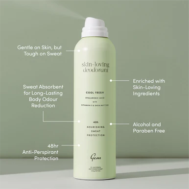 Gem Skin-Loving Deodorant Cool Fresh 200ml - Image 4