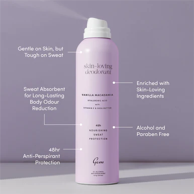 Gem Skin-Loving Deodorant Vanilla Macadamia 200ml - Image 2