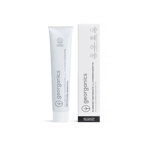 Georganics Activated Charcoal Toothpaste with Hydroxyapatite 75ml - Image 2