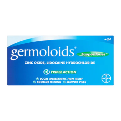 Germoloids Triple Action Haemorrhoids & Piles Suppositories 24 Pack