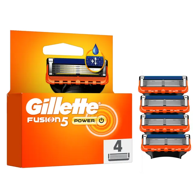 Gillette Fusion5 Power Razor Refills For Men 4 Pack