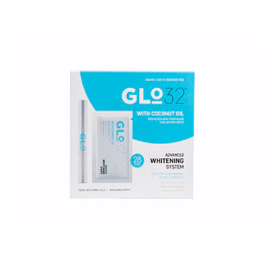 Glo32 Teeth Whitening System 28 Strips + 1 Pen