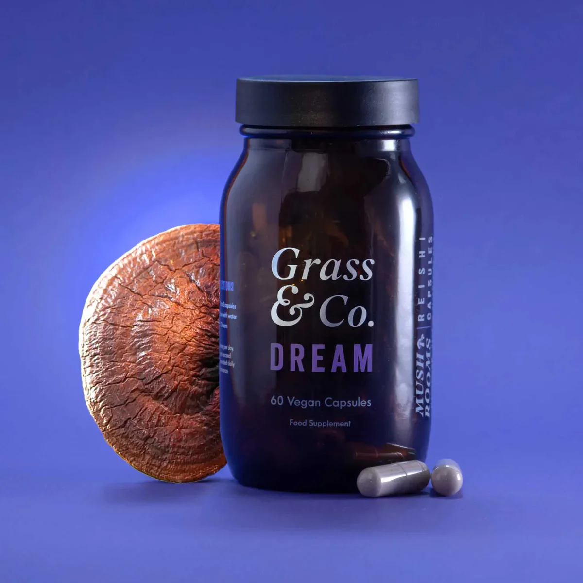 Grass & Co. DREAM Reishi Mushrooms with Magnesium + Sage 60 Vegan Capsules - Image 4