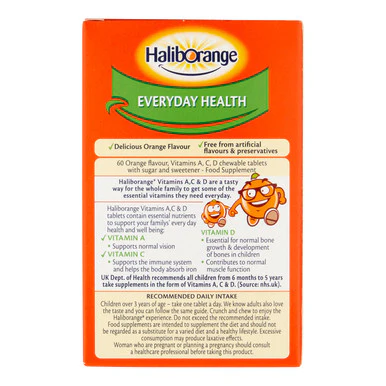Haliborange A,C & D Vitamins 60 Chewable Tablets - Image 2