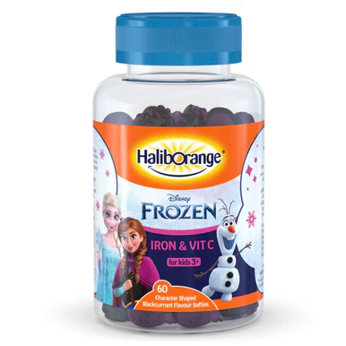 Haliborange Disney Frozen Iron & Vit C Blackcurrant Flavour 60 Gummies