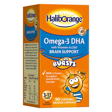Haliborange Omega 3 DHA Brain Support Burst Orange 90 Capsules - Image 2