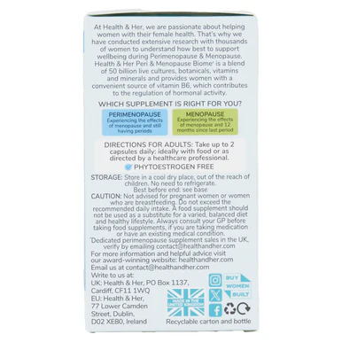 Health & Her Perimenopause Biome Multi Nutrient Support Supplement 60 Capsules - Image 3