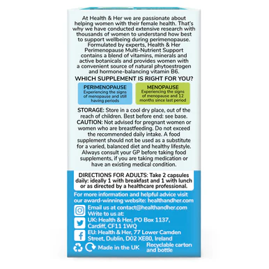 Health & Her Perimenopause Multi Nutrient Support Supplement 60 Capsules - Image 4