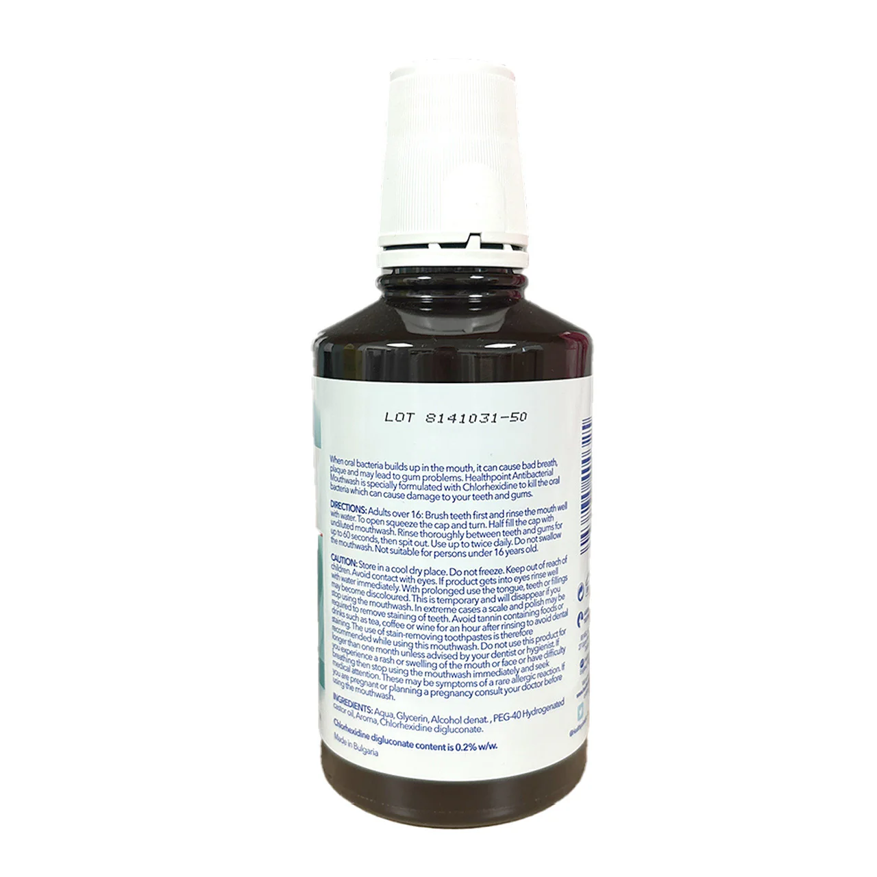 Healthpoint Antibacterial Peppermint Chlorhexidine (Alcohol) Mouthwash 400ml - Image 2