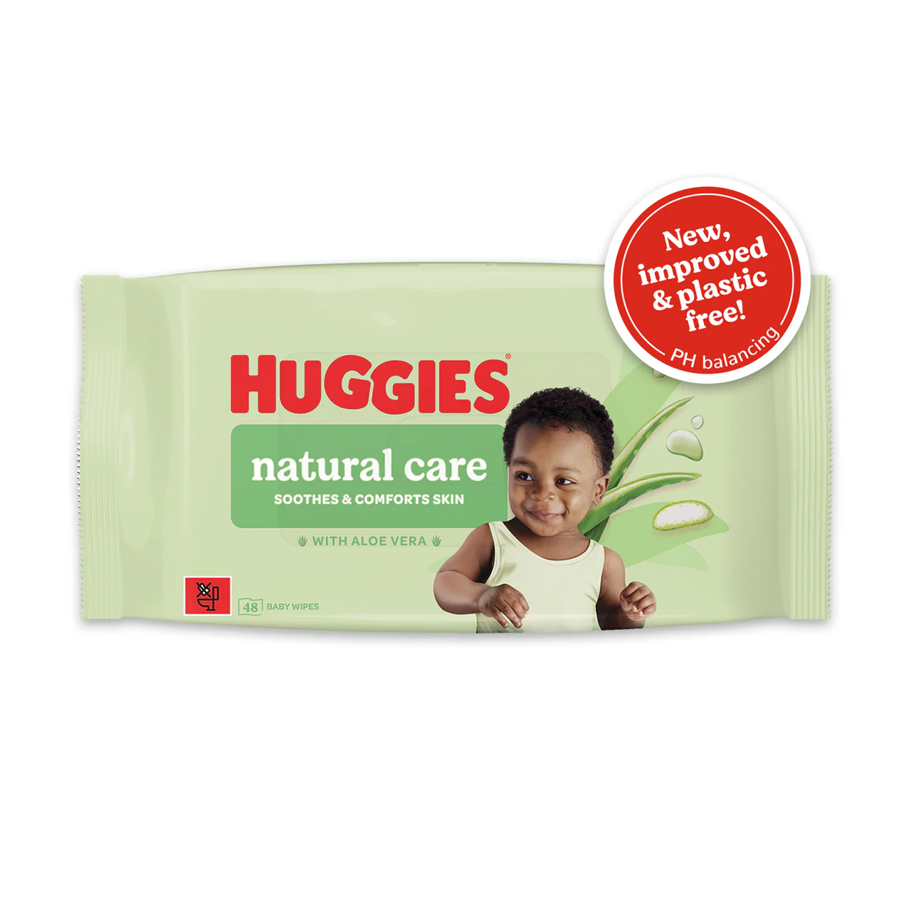 Huggies Natural Care Plastic Free Baby Wipes 48 Wipes - Image 3
