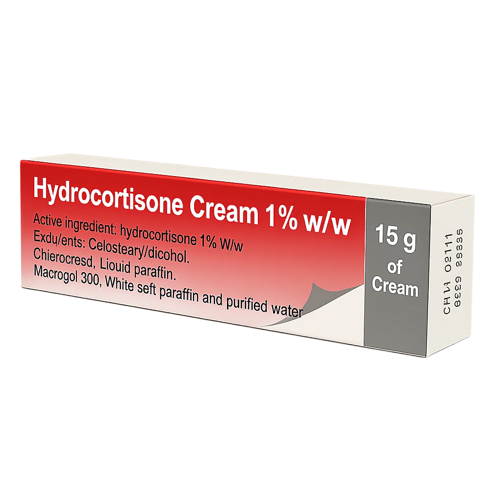 Hydrocortisone Cream 1% for Inflamed & Irritated Skin 15g