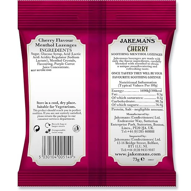 Jakemans Lozenges Cherry 73g - Image 2