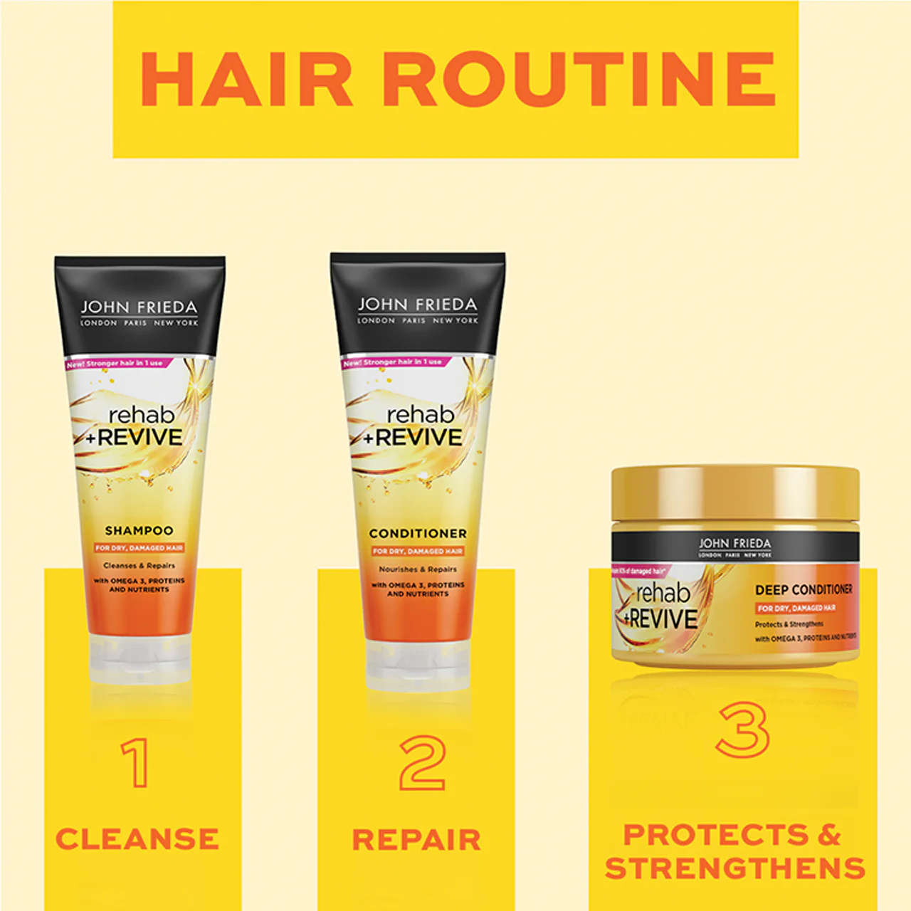 John Frieda Rehab & Revive Shampoo 250ml - Image 4