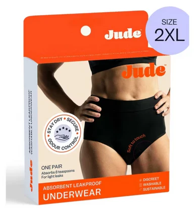 Jude Underwear High Brief Black Extra Large Single