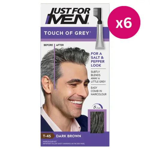 Just For Men Touch of Grey Dark Brown T-45 x 6