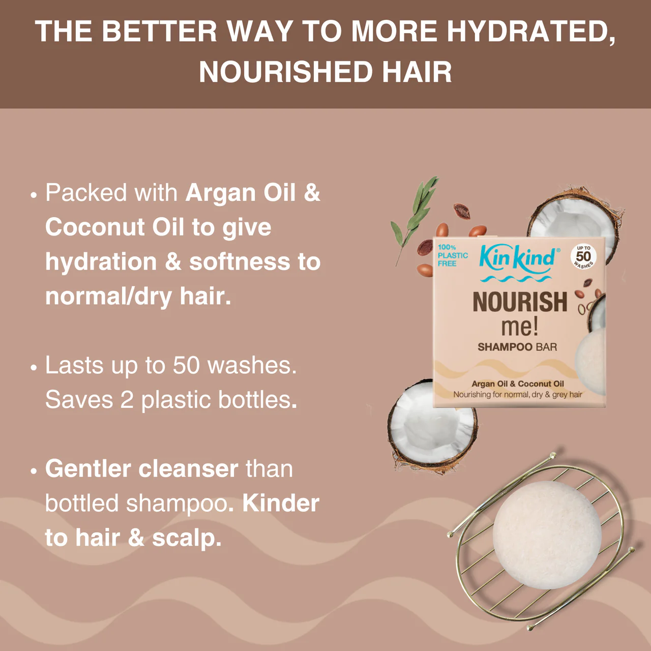 KinKind NOURISH me! Shampoo Bar Argan 50g - Image 2