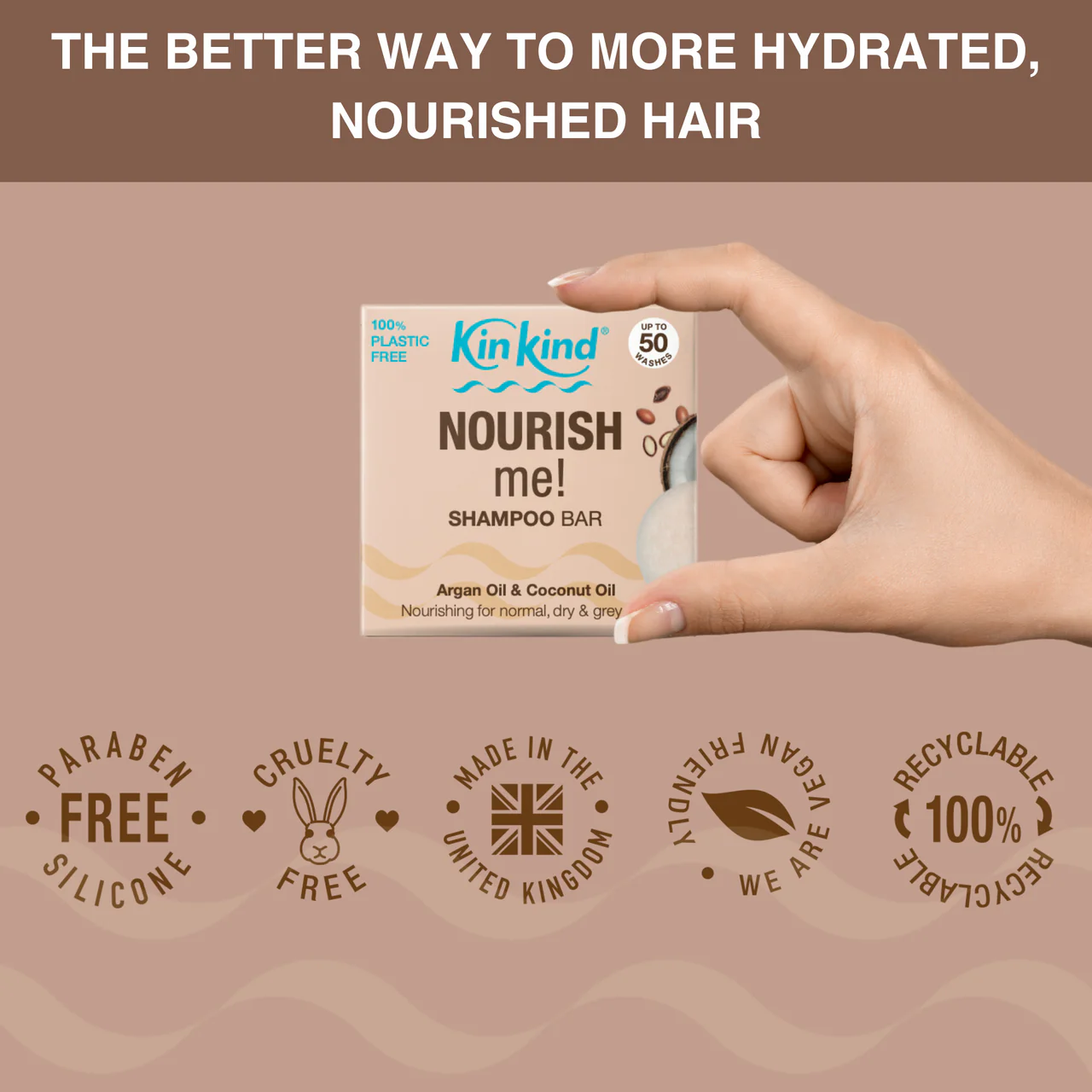 KinKind NOURISH me! Shampoo Bar Argan 50g - Image 4