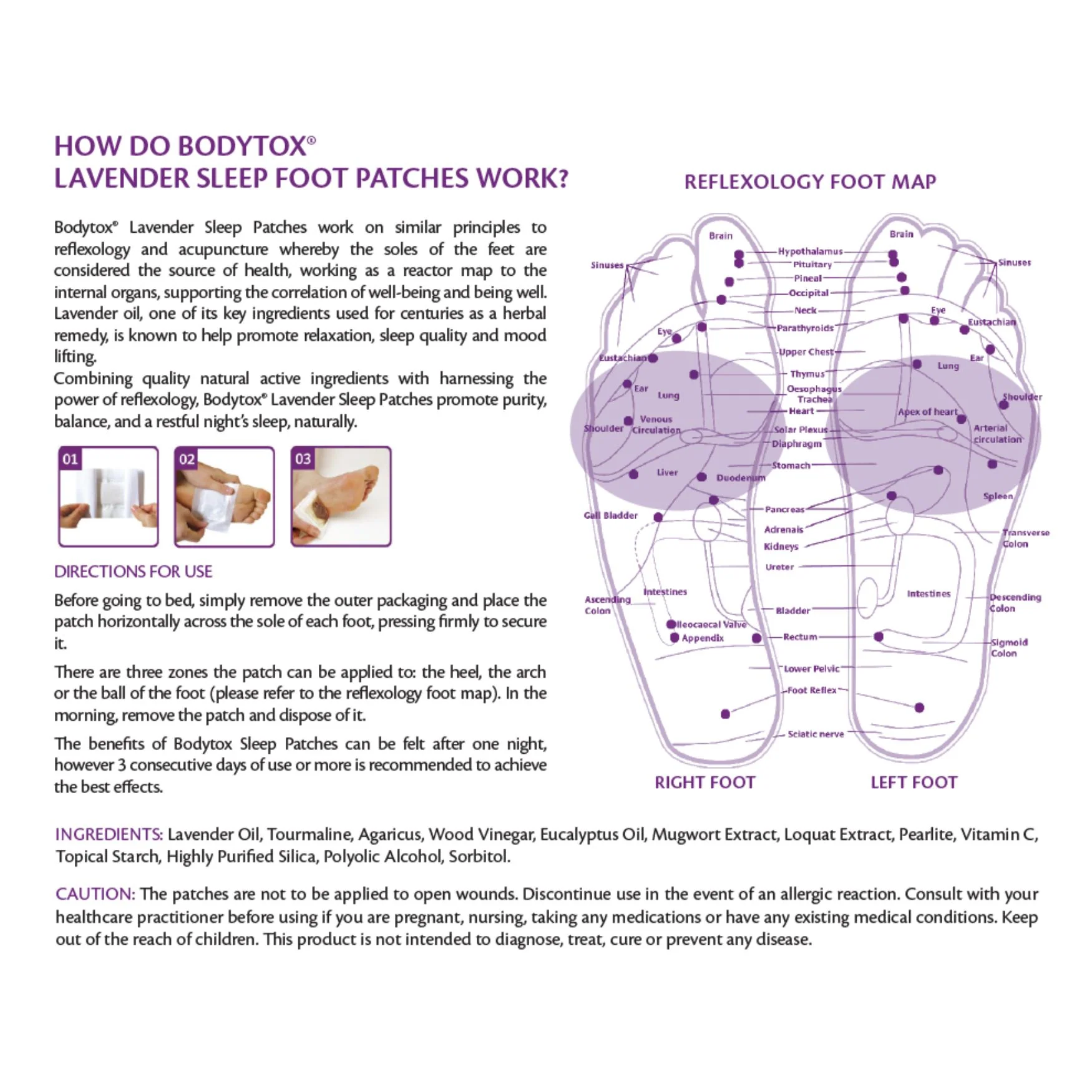 Lavender Sleep Foot Patches Trial Pack 2 Patches - Image 2