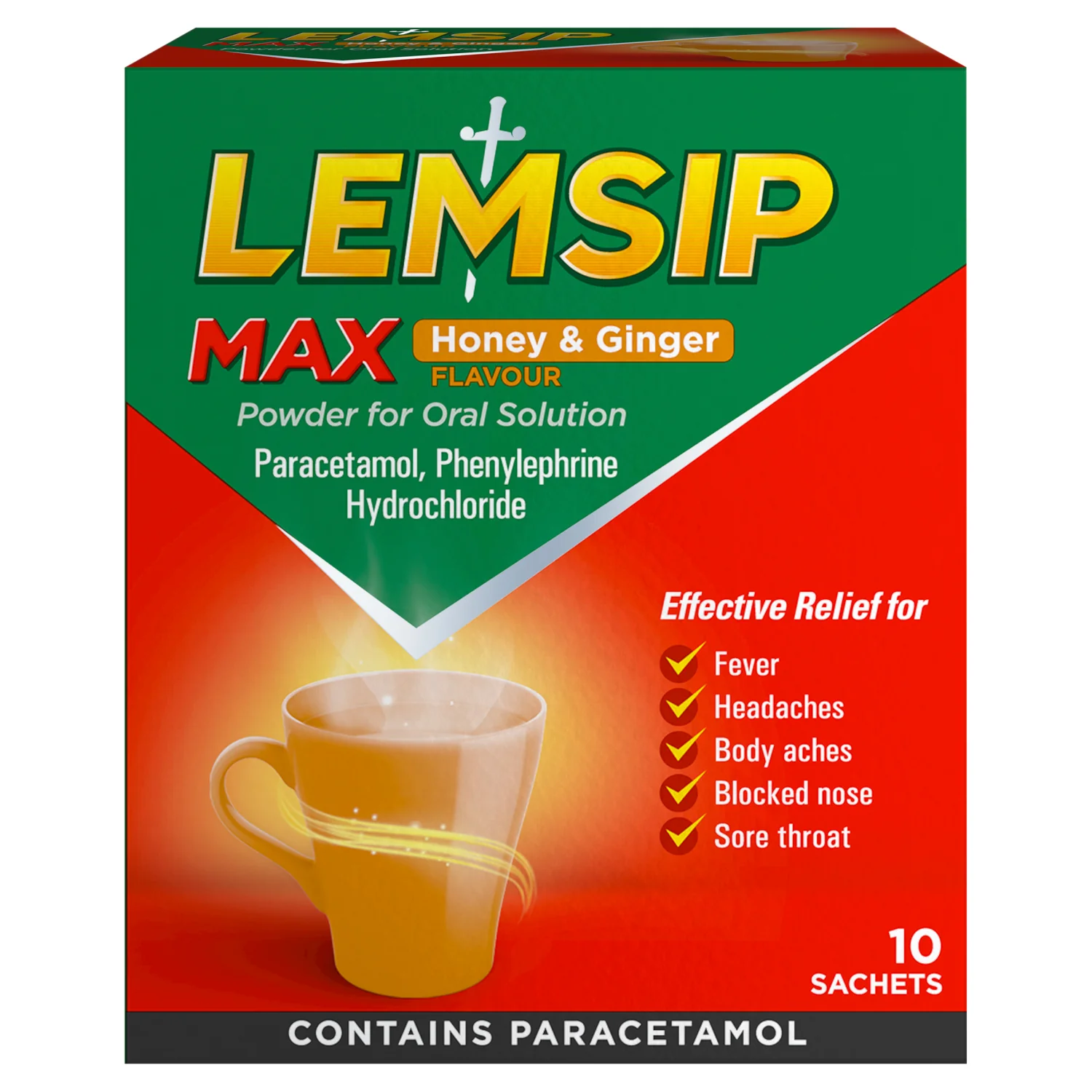 Lemsip Max Honey & Ginger Sachets 10s