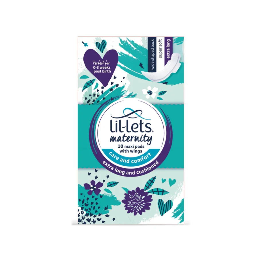 Lil-Lets Maternity Maxi Pads with Wings Extra Long 10s
