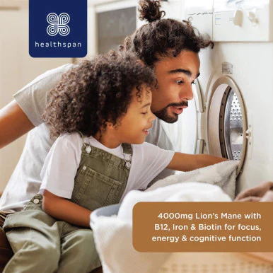 Healthspan Lion’s Mane Clarity & Focus 60 Capsules - Image 3