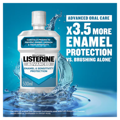 Listerine Advanced Enamel & Sensitive Mouthwash 500ml - Image 2