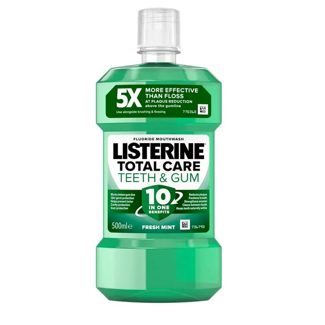 Listerine Total Care Teeth & Gum Defence Mouthwash Fresh Mint 500ml