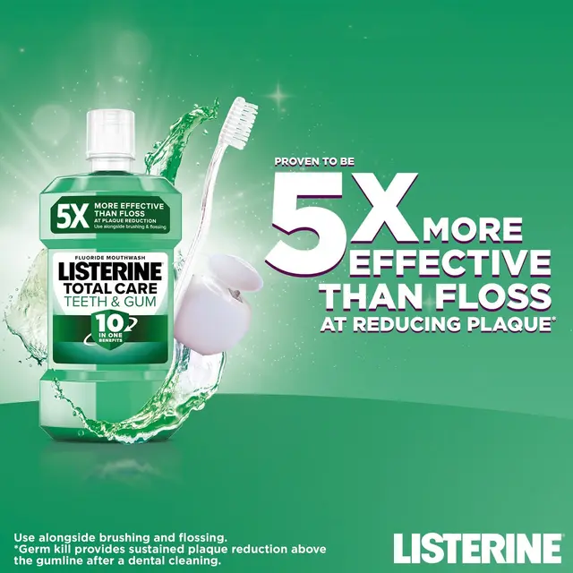Listerine Total Care Teeth & Gum Defence Mouthwash Fresh Mint 500ml - Image 4