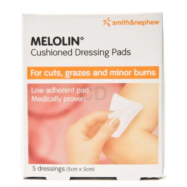 Melolin Cushioned Dressing Pads 5cmx5cm 5 dressings
