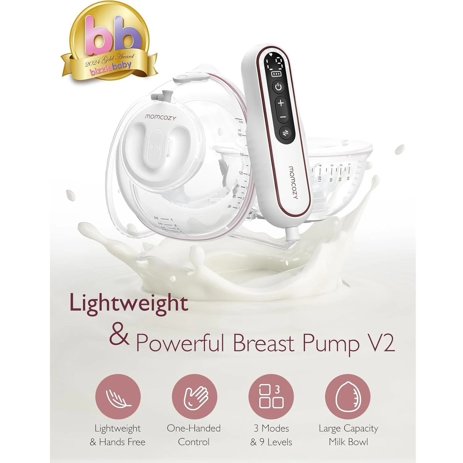 Momcozy V2 Ultra-Light Electric & Hands Free Breast Pump - Image 3