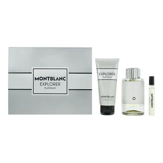 Mont Blanc Explorer Platinum Gift Set EDP Spray 100ml + Shower Gel 100ml + EDP 7.5ml