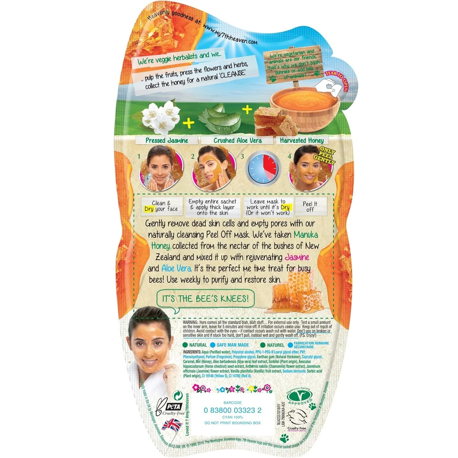 Montagne Jeunesse Manuka Honey Peel-Off Face Mask with Vitamin E 10ml - Image 2