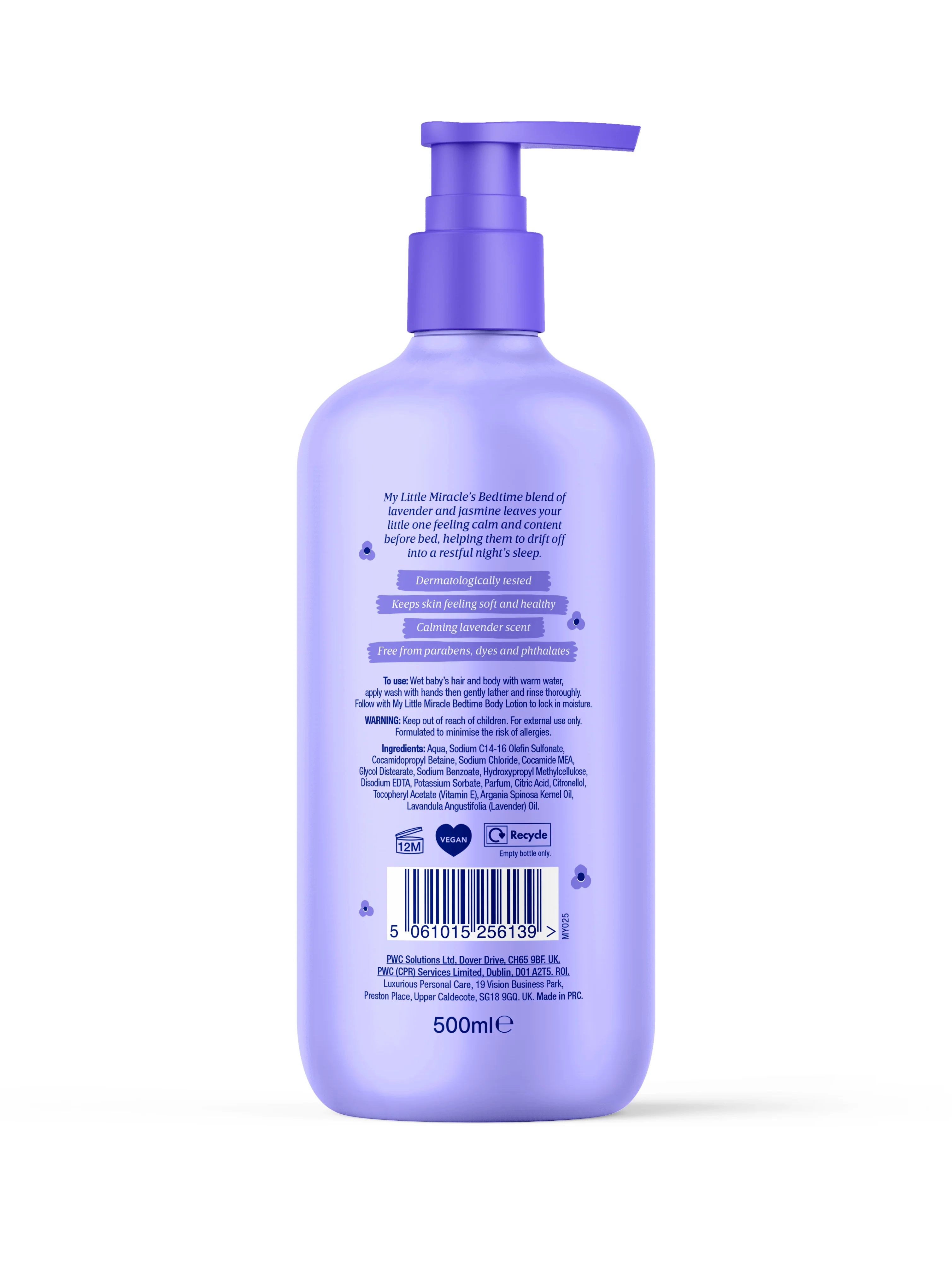 My Little Miracle Bedtime Baby Top to Toe Wash & Pump 500ml - Image 2