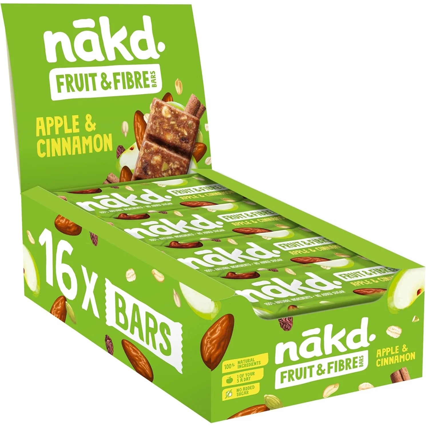 Nakd. Fruit & Fibre Apple & Cinnamon 16x44g