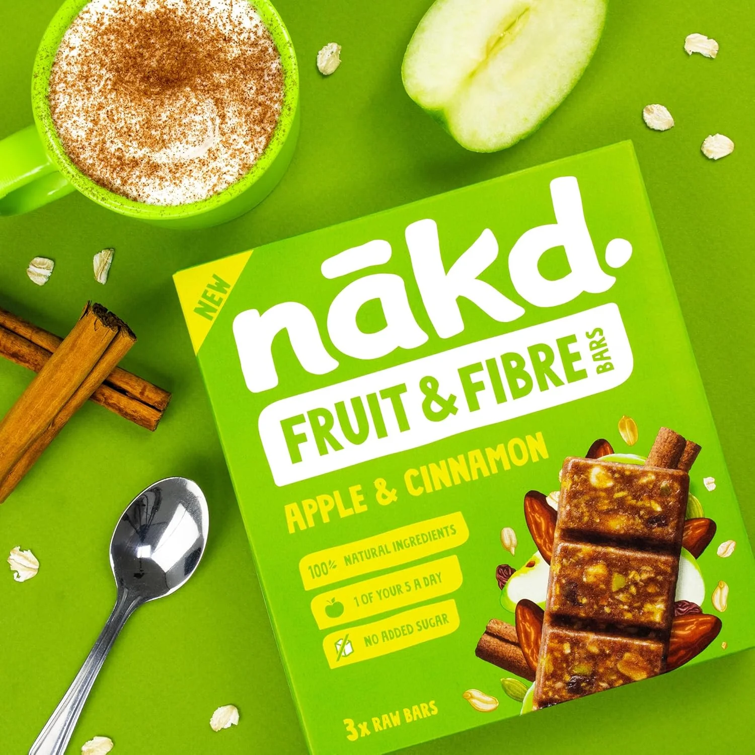 Nakd. Fruit & Fibre Apple & Cinnamon 16x44g - Image 5